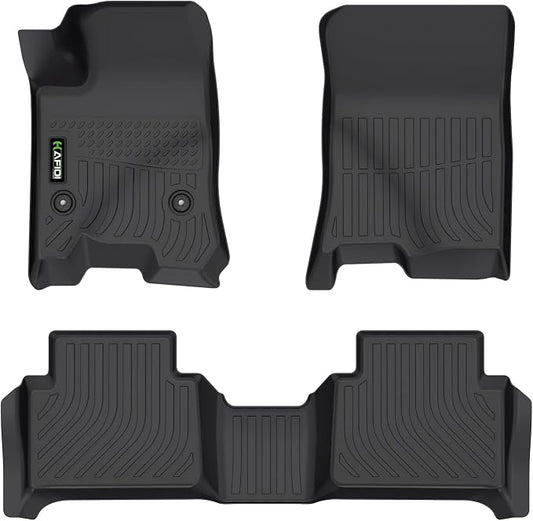 Floor Mats for Chevrolet Chevy Colorado 2023-2025 2026(Crew Cab) & GMC Canyon 2023-2026 All Weather Protection TPE Heavy Duty Automotive Floor Liners Custom Front& 2nd Row Accessories, Black