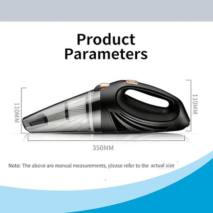 12V Hand Vacuum Cordless Rechargeable, Car Vacuum Portable, Powerful Suction,Long Flat Nozzle with Gaps,Small Handheld Vacuum Cleaner for Car,Office,Home, Pet Cleaning. (Black)