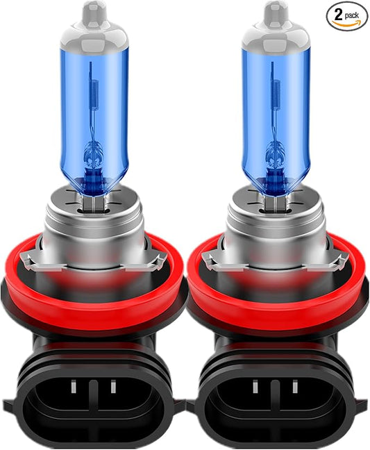 H11 Headlight Bulb H11 Halogen Bulbs No Flashing 12V 55W 5000K Xenon White, 2 Pack