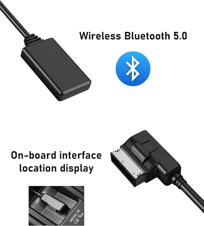 AMI Bluetooth Audio Adapter for Audi MDI MMI 3G System, Wireless Audio Music Interface Cable Adapter Compatible with VW Audi A3 A4 A7 R7 S5 Q7 A6L A8L A4L Series for MMI 3G System Only