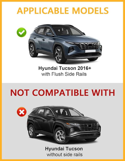 Tuyoung 300lbs Roof Rack Cross Bars Compatible with Hyundai Tucson 2016-2026 SEL/N Line/Limited, Lockable Heavy Duty Anti-Theft Aluminum Roof Rails Crossbars Cargo Carrier Bag Black Bike