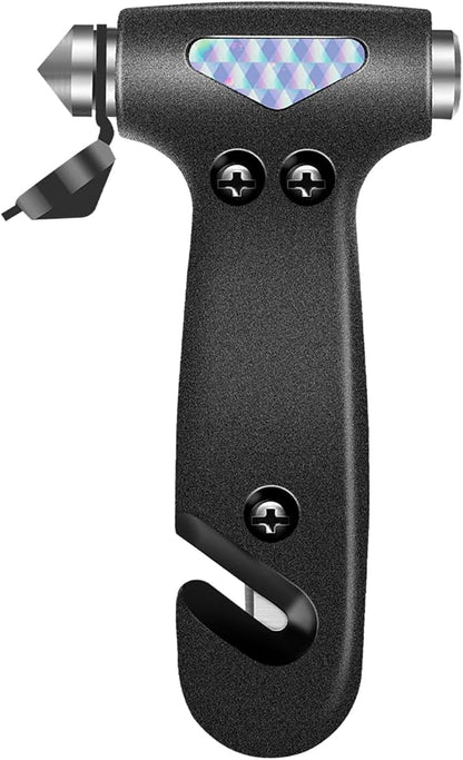 Window Breaker Seatbelt Cutter, Essential Car Tool Accessories for Women, Glass Breaker and Seat Belt Cutter, Emergency Kit Gadgets, Safety Hammer (Window Breaker - Black)