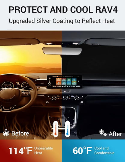 Proadsy 2026 Upgrade Windshield Sun Shade Custom Fit Honda HRV 2023-2026 Foldable Front Sunshade Protector Sun Visor Blocks UV Rays Keep Car Cooler Accessories