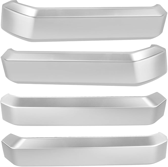 TQPONLY Interior Inner Door Handle Cover Trim | Fits 2015-2020 Ford F150 SuperCrew Truck Accessories Replacement | 1 Set Front and Rear Door Armrest Pull Handle (Silver)