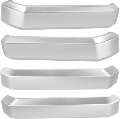 TQPONLY Interior Inner Door Handle Cover Trim | Fits 2015-2020 Ford F150 SuperCrew Truck Accessories Replacement | 1 Set Front and Rear Door Armrest Pull Handle (Silver)