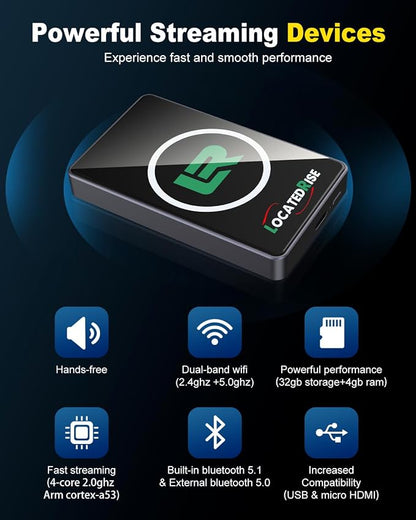 2026 Wireless CarPlay Adapter & Android Auto Wireless Adapter，Magic Box Upgrade Edition (Built-in Cooling Fan), Stream Netflix, YouTube, for Cars with OEM Wired CarPlay/Android Auto