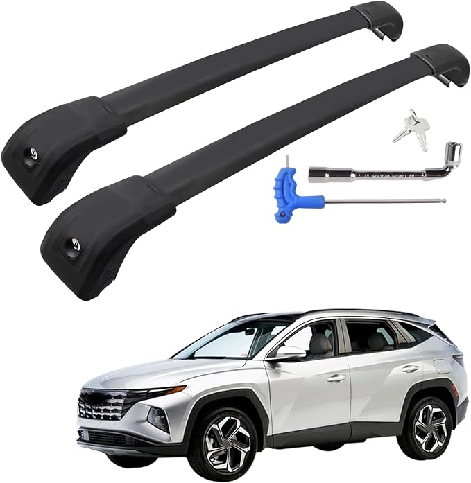 Gdydi 220lbs Car Roof Rack Cross Bars Compatible with 2022-2025 Hyundai Tucson SE SEL N Line Limited NX4 (Fit for Flush Side Rails), Aluminum Lockable Roof Cross Bars for Kayak Bike Rooftop Cargo