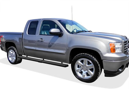 APS (Black 6 inches Wheel to Wheel) Running Boards Nerf Bars Side Steps Compatible with Chevy Silverado GMC Sierra 1500 2500 1999-2013 Double Cab 5.5ft Bed & 2500HD 3500 2001-2014