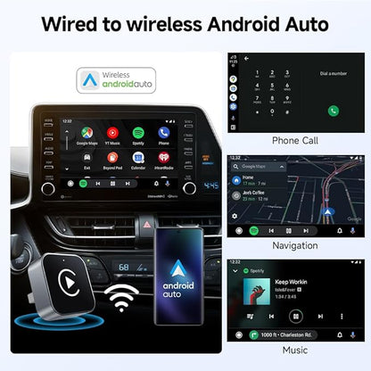 Wireless CarPlay Adapter for iPhone, Android, 2026 Upgrade Convert Wired to Wireless Apple CarPlay Adapter, Mini Size USB Stable Control, Plug and Play