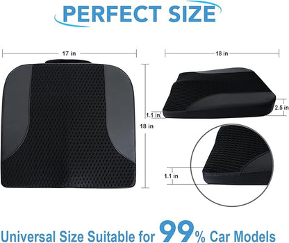 Lofty Aim Car Seat Cushion, Comfortable Memory Foam Seat Pillow for Driving, Sciatica-Back Pain Relief, Cushion for Car-Truck, Office, Wheelchair - Black