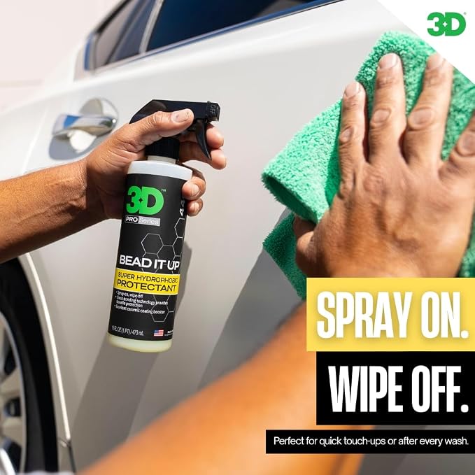 3D Bead It Up Ceramic Coating Booster Spray - Super Hydrophobic Bead Maker - Polymer Paint Protectant & Sealant 16oz.