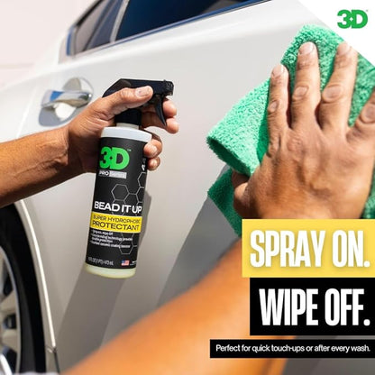 3D Bead It Up Ceramic Coating Booster Spray - Super Hydrophobic Bead Maker - Polymer Paint Protectant & Sealant 1 Gallon