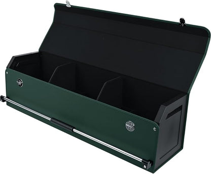 Car Trunk Organizer, Leather Car Trunk Storage Organizer with Lid and Sturdy Handle Car Organizer Storage Box Suv Trunk Organizer (Green, 40.5 x 11.4 x 12.2in)