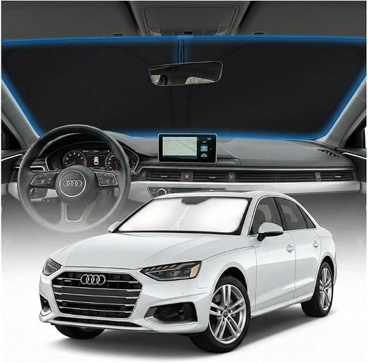 for Audi A4 Sun Shade Windshield Cover - Custom Fit A4 Accessories 2018-2025 2026 Sunshade Foldable UV Protection & Heat Shield Sun Visor Accessories