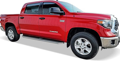 APS 6in 304 Stainless Steel (Polished Flat Style) Running Boards Side Bars Side Steps Compatible with Toyota Tundra 2007-2021 CrewMax