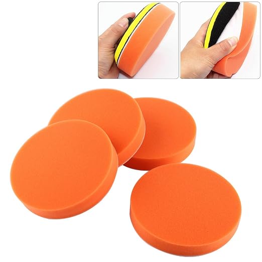 10 pcs 6 inch Sponge Polishing Waxing Buff Pads Set Kit for Car Polisher Buffer Orange (6'' 10PCS)