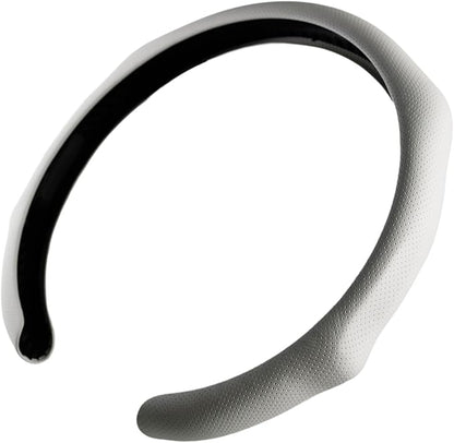 Quick Install Sporty White Perforated Nappa Leather Steering Wheel Cover for Tesla Model Y White Trim
