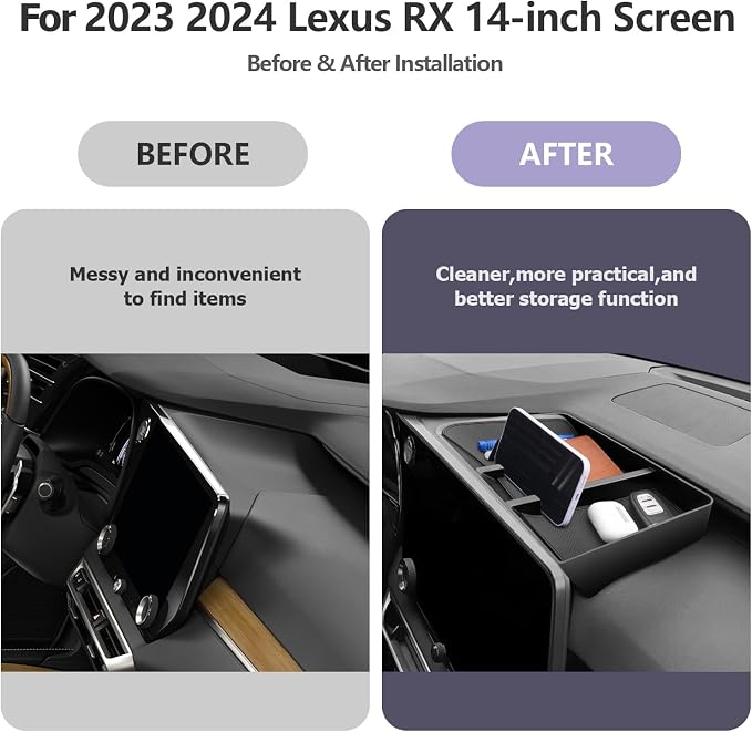 LUWU for 2026 2025 Lexus RX350 RX350H RX450H RX500H Dashboard Console Organizer 2026 Lexus RX350 Armrest Organizer Storage Box 2026 Lexus RX350 Console Organizer Tray 2026 2025 Lexus RX Accessories