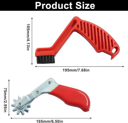 Polishing Pad Cleaner Tool Set, Polishing Spur Tool and Foam Pad Brush, Conditioning Brush Wool Buffing Pad, Red