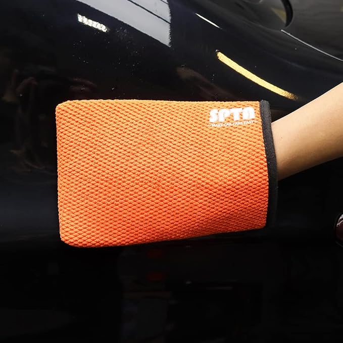 SPTA Clay Mitt, Pro Medium Grade Clay Bar Infused Mitt, Car Detailing Glove Quickly Removes Debris from Your Paint, Glass, Wheels, & More -CB306