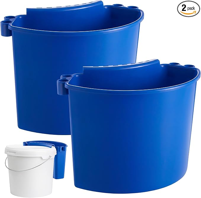 2 Pcs Car Detailing Bucket Organizer 10.2 x 7.8 x 5.5 Inch Car Washing Bucket Caddy Portable Multipurpose Hanging Organizer for Accessories Tool Home Garden Camping (Blue)