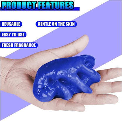 Car Cleaning Gel, No-Scratch Automotive Dust Cleaning Putty, Car Interior Cleaner Slime with Adsorption Capacity, Universal Vehicle Detailing Supplies for Most Cars (Blue)