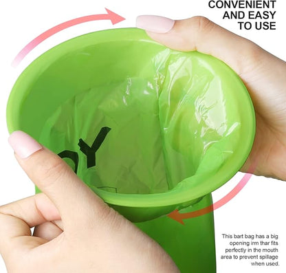 YGDZ Vomit Bags Disposable, 15 Pack Vomit Bags, 1000ml Barf Bags, Emesis Bags Disposable, Portable Throw Up Bags, Puke Bags for Car & Aircraft, Travel Motion Sickness, Taxi, for Kids, Adults, Green