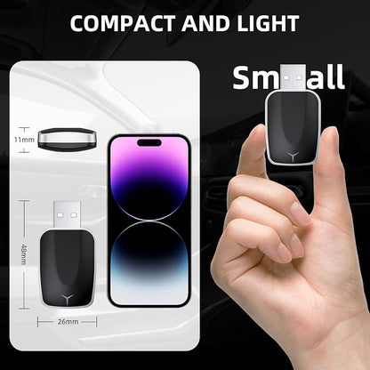 Plug and Play CarPlay Wireless Adapter for Apple iPhone Wireless Android Auto,Fast Auto Connect USB A/Type-C with 927+ Models from 2015 / iOS 10+ / Android 11+