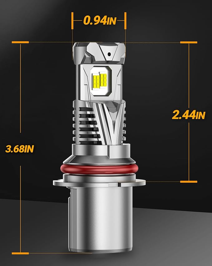 SEALIGHT 9004 Headlight Bulb, 60000LM 900% Super Brighter, With 25000RPM Powerful Cooling Fan, 6500K Hi/Low Beam, 10 Years Lifespan Pack of 2