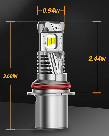 SEALIGHT 9004 Headlight Bulb, 60000LM 900% Super Brighter, With 25000RPM Powerful Cooling Fan, 6500K Hi/Low Beam, 10 Years Lifespan Pack of 2