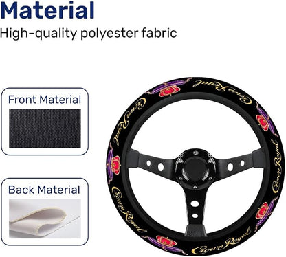 GENANY Royal Whisky Steering Wheel Cover, Non Slip Polyester Car Wheel Protector for Car SUV Truck, Universal 15 Inch