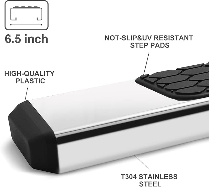 COMNOVA 6.5 Inch Side Steps Running Boards Compatible with 2015-2026 Chevy Colorado/GMC Canyon Crew Cab. Stainless Steel Step Bars Running Boards for Colorado Crew Cab.
