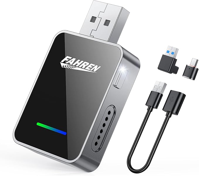 Smart Wireless CarPlay Adapter 2026 Upgraded, Plug-and-Play Dongle for iOS 12+ & Android 11+, No Lag Music & Calls for Most 2016+ Cars