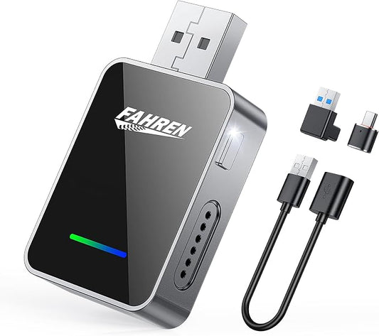 Smart Wireless CarPlay Adapter 2026 Upgraded, Plug-and-Play Dongle for iOS 12+ & Android 11+, No Lag Music & Calls for Most 2016+ Cars