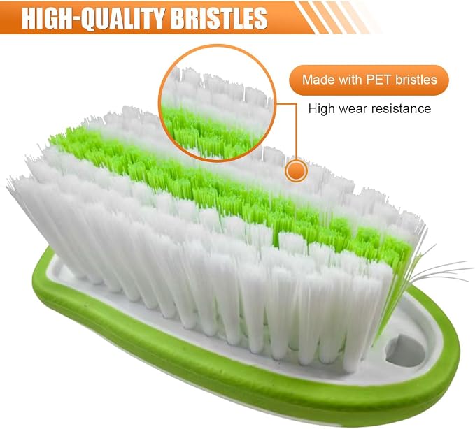 Car Carpet and Upholstery Cleaning Brush, Stiff Bristle Car Detailing Carpet Scrub Brush with Hanging Hole, Vehicle Interior Detailing Brushes for Floor Mats, Couch, Leather Seat (Green)