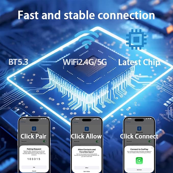2-in-1 Wireless CarPlay Adapter, 2026 New, Wired to Wireless CarPlay & Android Auto, Mini Compact USB-A/Type-C Design, Plug and Play