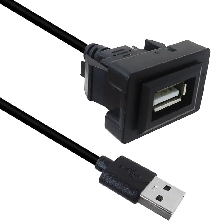 New Male to Female USB Power Socket Adapter, USB Port Car Charger Compatible with Toyota Camry 2011–2019