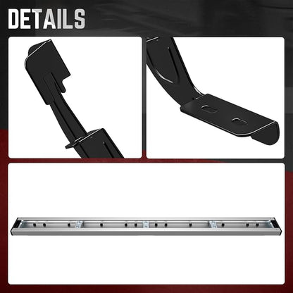 DNA Motoring 6 Inch Running Boards Compatible with 07-18 Chevy Silverado/GMC Sierra 1500 07-19 2500HD 3500HD Extended Cab, Stainless Steel Side Steps Nerf Rails Bars, Bulldog Textured, STEPB-DS-0005