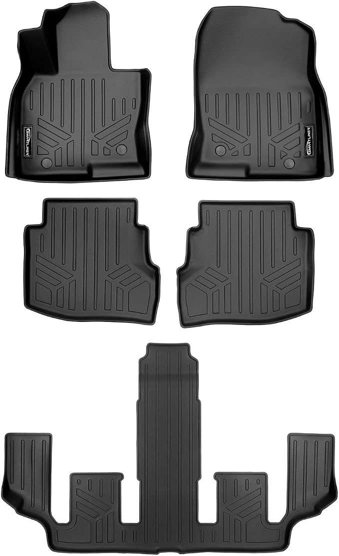 SMARTLINER 3 Row Floor Mat Liner Set Compatible with 2016-2023 Mazda CX9