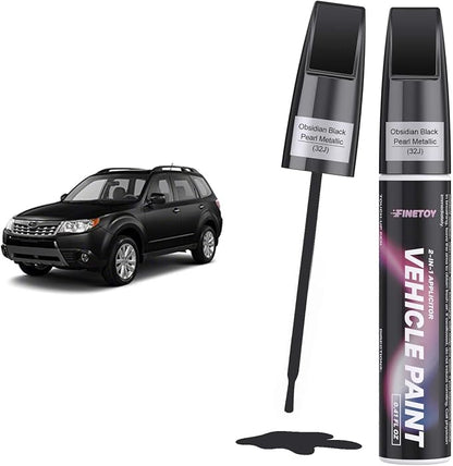 Obsidian Black Pearl Metallic(32J) Touch up Paint for Subaru, Quick & Easy Fix for Car Scratches, 2 in 1 Car Touch up Paint with Pen Tip and Brush, Auto Scratch Repair Pen with Exact Color Match