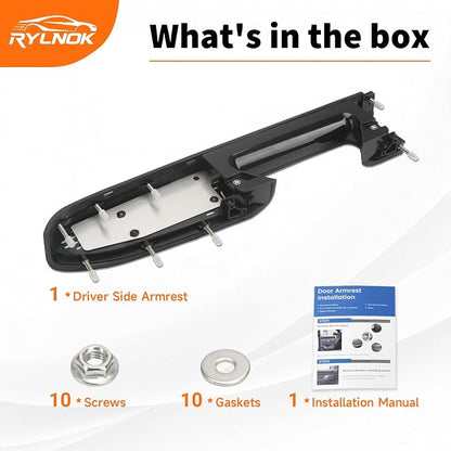Front Left Driver Side Door Panel Armrest Repair Kit Replace 22818465 Fit for Chevy Silverado Fit for GMC Sierra 1500 2500HD 3500HD 2010-2014, Black