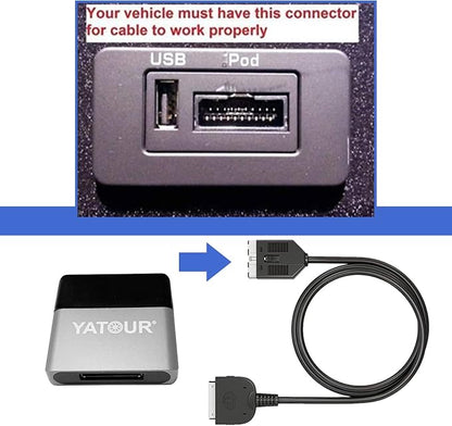 Car Bl Music Adapter Interface Cable Compatible with Ran ge Rover, LAN d Rover LR4, Jagua r XF XKR XK XKR XKR