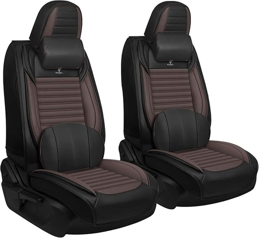 Seat Covers Fit for Nissan Rogue 2015-2026, Breathable and Comfortable Leather Car Seat Cover, Deluxe Waterproof Cushion Cover Auto Interior Accessories,Standard (Black Brown)