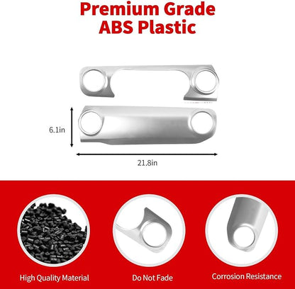 for JL Dashboard Decorative Panel Cover, Center Console Trim Cover Kit Compatible with 2018-2023 Jeep Wrangler JL JLU & Jeep Gladiator JT(Silver)
