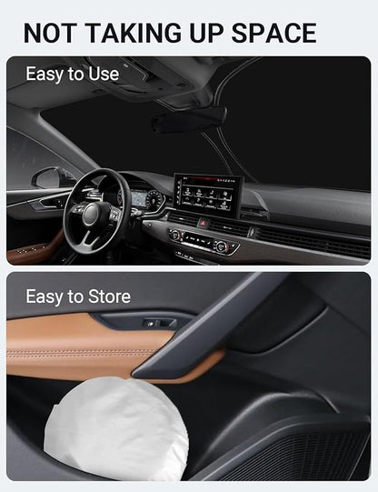 Proadsy 2026 Upgrade Front Windshield Sun Shade Foldable Sunshade Protector Custom Fit 2018-2024 Audi Q5 SQ5 Premium, Premium Plus, Prestige Crossover SUV Winter Accessories