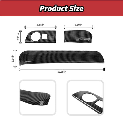 JeCar for Durango Carbon Fiber Interior Dash Panel Trim Kit Fit for 2014-2020 Dodge Durango Interior Accessories (3pcs)