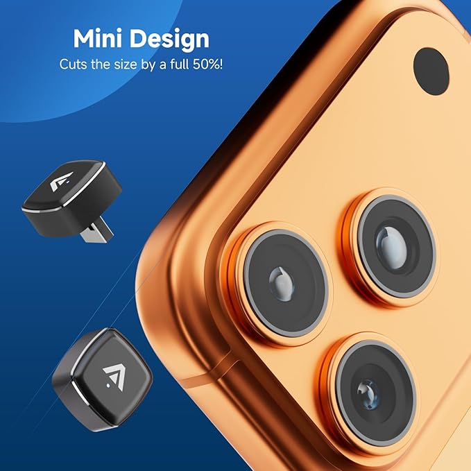 2026 2-in-1 Wireless CarPlay & Android Auto Adapter, Metal USB Mini Plug & Play Car Play Dongle, Converts Factory Wired Connection to Wireless for Cars 2016+, OTA, No Lag for iPhone & Android Phone