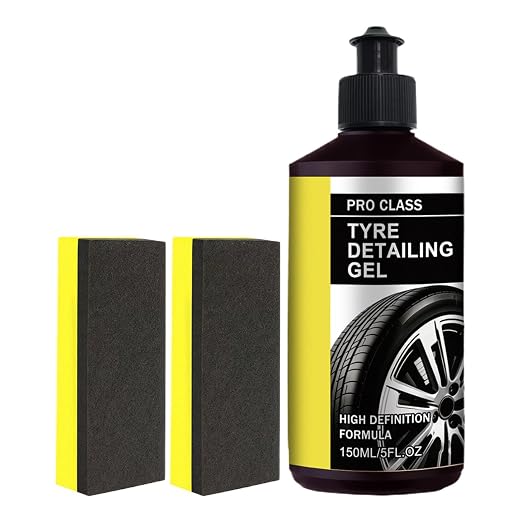 Tire Shine | 150g Wheel Coating with Sponge, Detailed Supplies | Automotive Trim Restorer | For SUV, Sedan, RV, Van, Trailer, Pickup, Car Repair