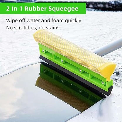 62" Car Wash Brush with Long Handle Chenille Microfiber Car Wash Mop Mitt, Wheel Brush, Windshield Window Squeegee, Car Duster Microfiber Towel, Gloves, for Cleaning Cars, RV, Truck, Boat