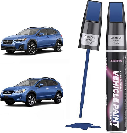 Quartz Blue Metallic(J8U) Touch up Paint for Subaru, Quick & Easy Fix for Car Scratches, 2 in 1 Car Touch up Paint with Pen Tip and Brush, Auto Scratch Repair Pen with Exact Color Match